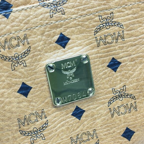 (L3) Authentic MCM Tote Bag Brown PVC Luxury Vintage Designer Handbag - Picture 8 of 9